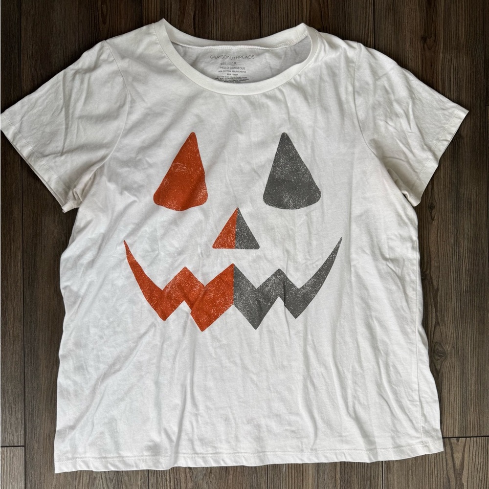 Grayson Threads Halloween Jack o Lantern Pumpkin tee shirt